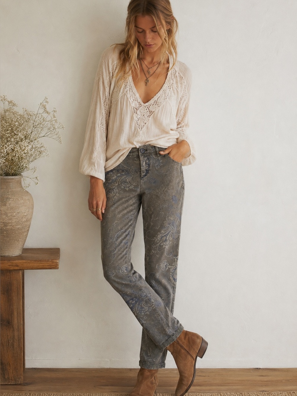 Anthropologie Pilcro And The Letterpress Hyphen Paisley Print Chino Pants
